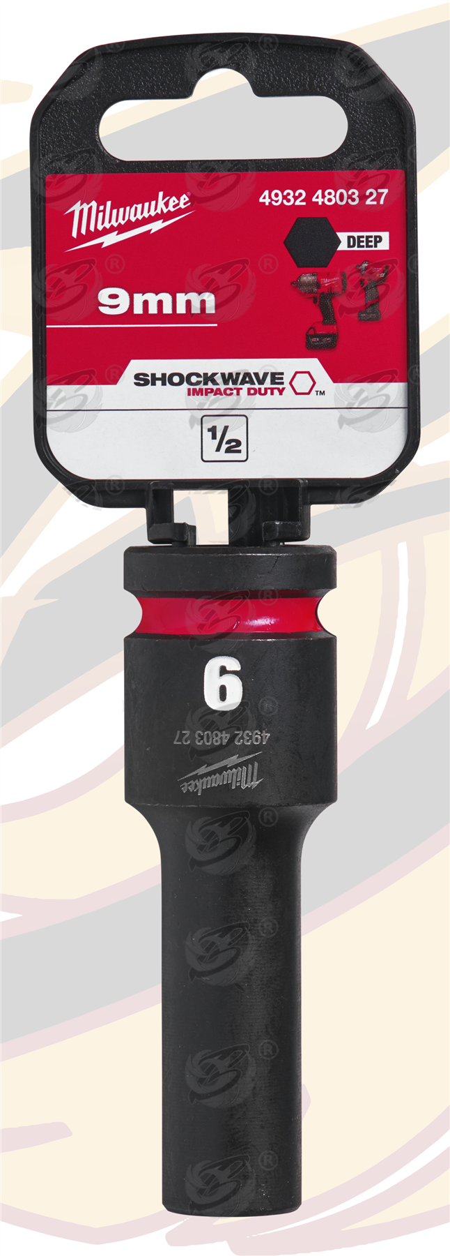Milwaukee 9mm 1/2" Drive 6 Point Deep Impact Socket ( Single ) ( 4932480327 )