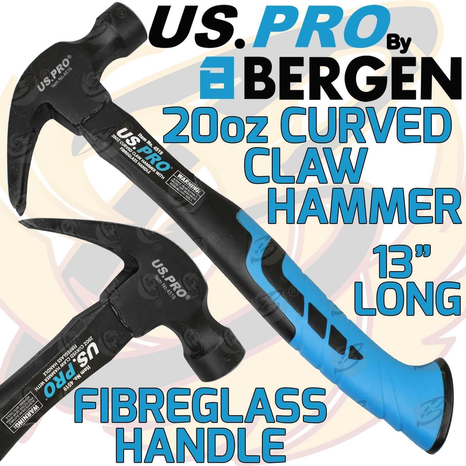US PRO 20OZ FIBREGLASS CLAW HAMMER