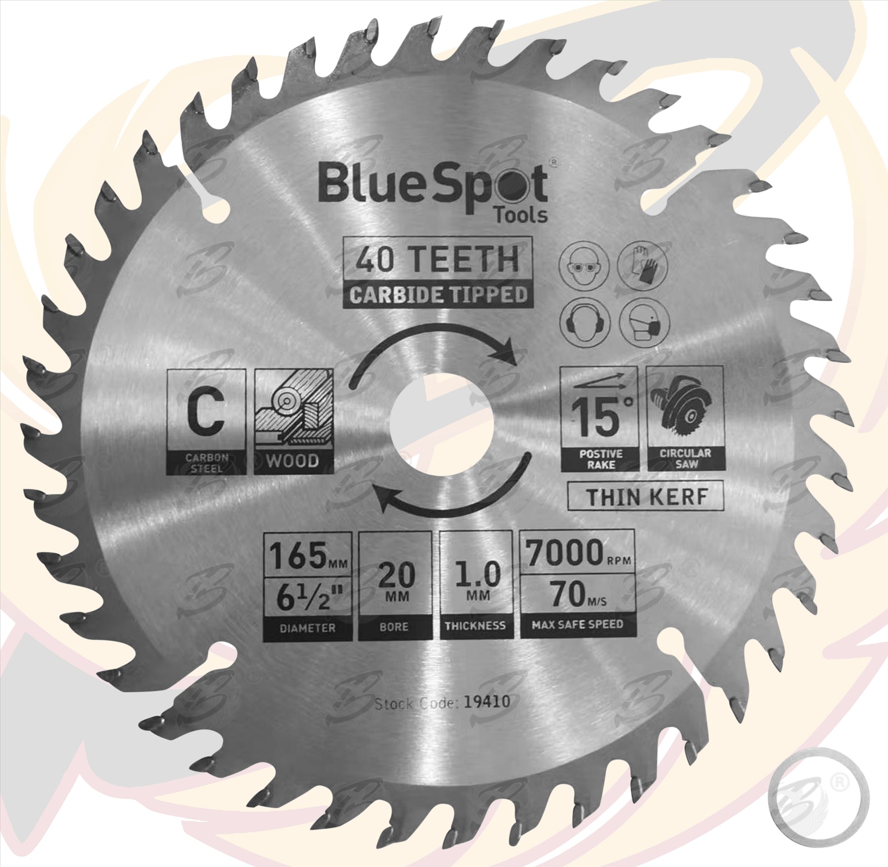 BLUESPOT CIRCULAR SAW BLADE 165MM x 20MM x 40T ( TCT BLADES )