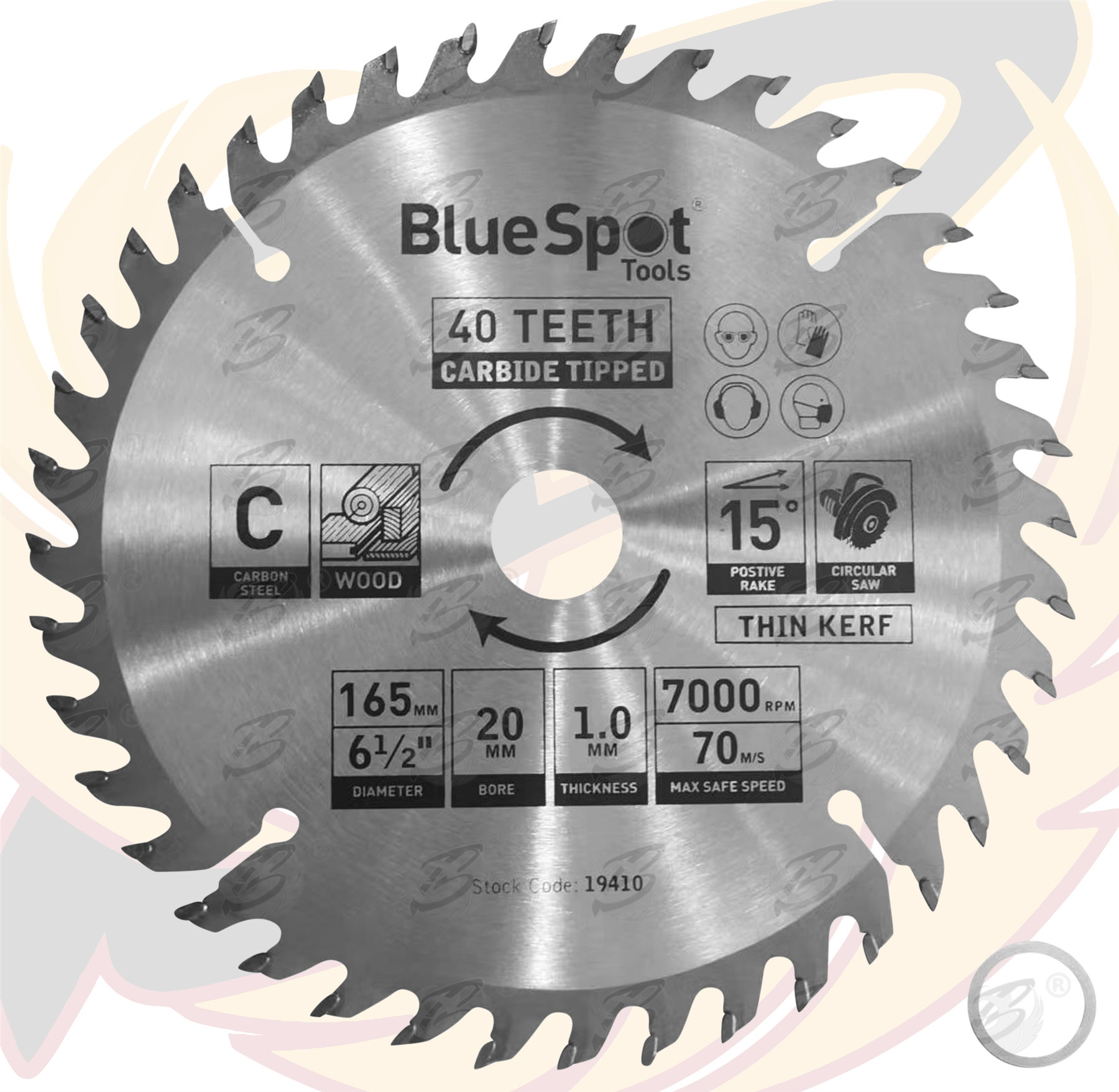 BlueSpot Circular Saw Blade 165mm x 20mm x 40T ( Tct Blades ) 19410
