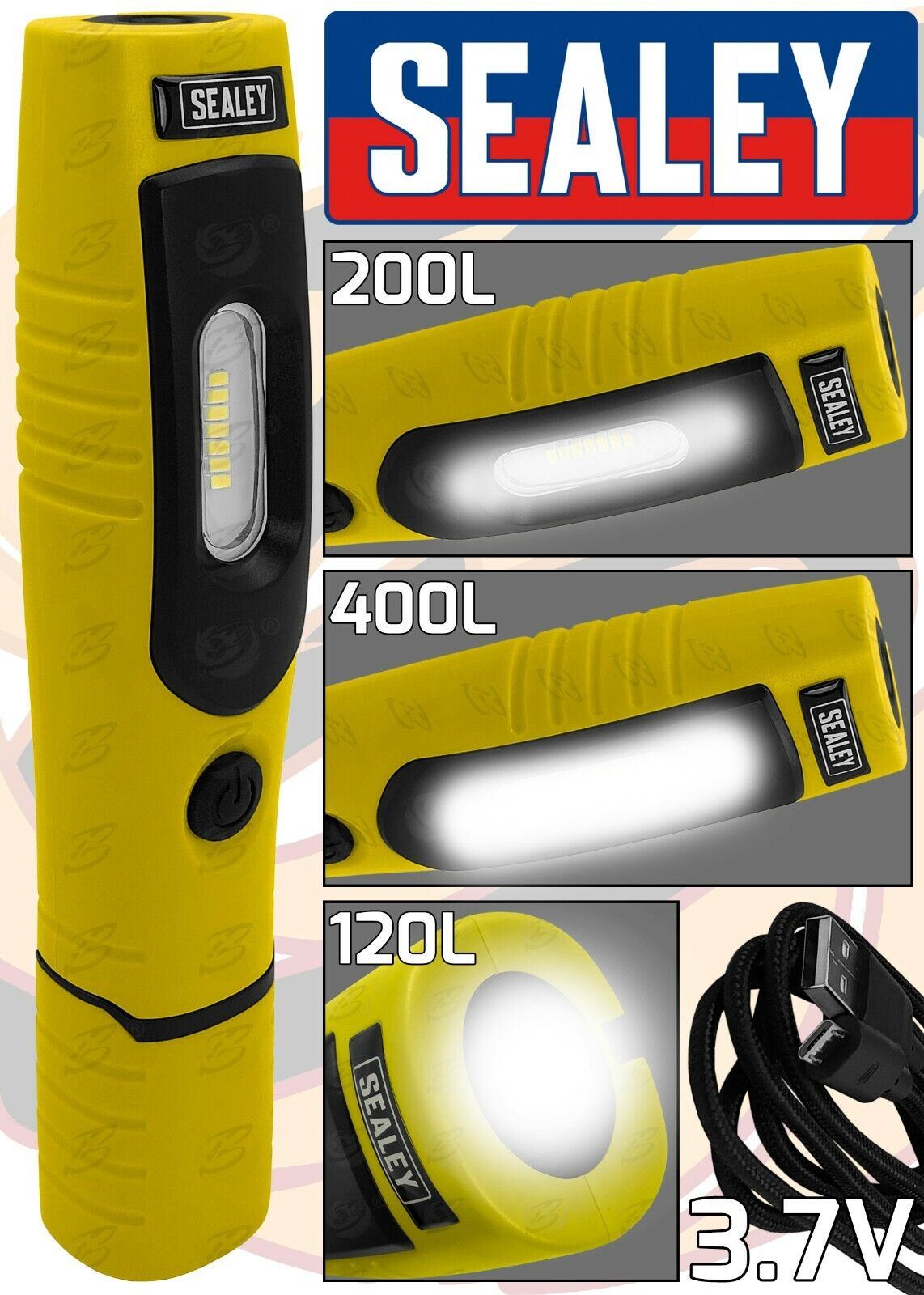 SEALEY RECHARGEABLE SMD LED LI - ION WORK LIGHT ( YELLOW )