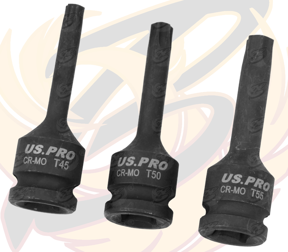 US Pro 8 Piece 1/2" Drive Impact Torx Bit Sockets T30 - T80 3846