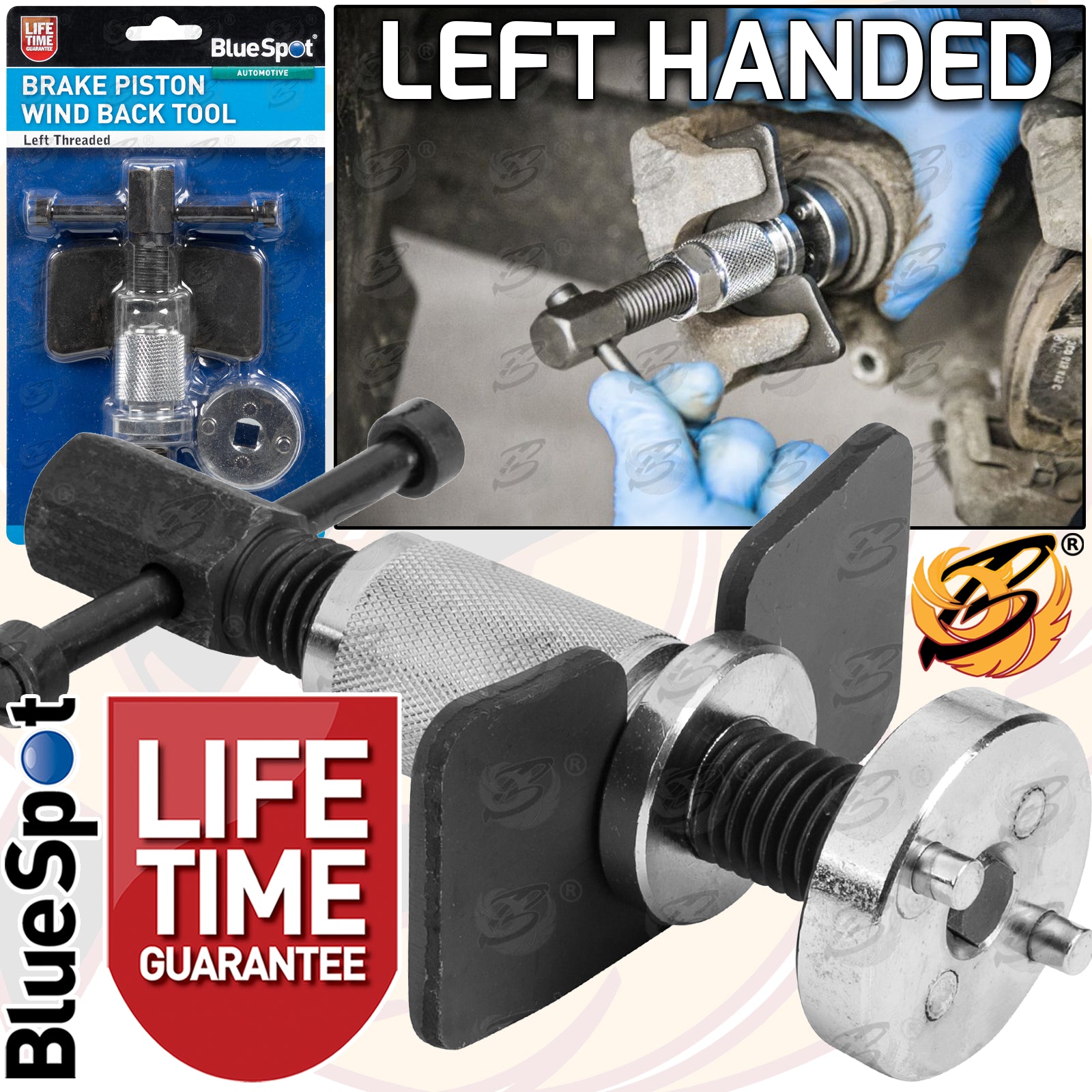 BLUESPOT LEFT HANDED BRAKE CALIPER PISTON REWIND TOOL