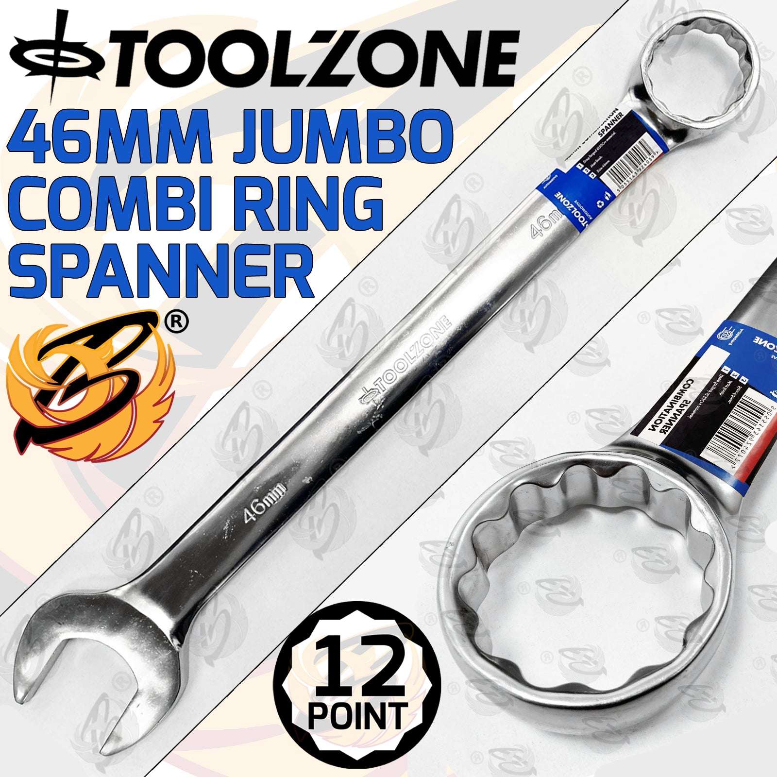 TOOLZONE 46MM JUMBO COMBINATION SPANNER ( SINGLE )
