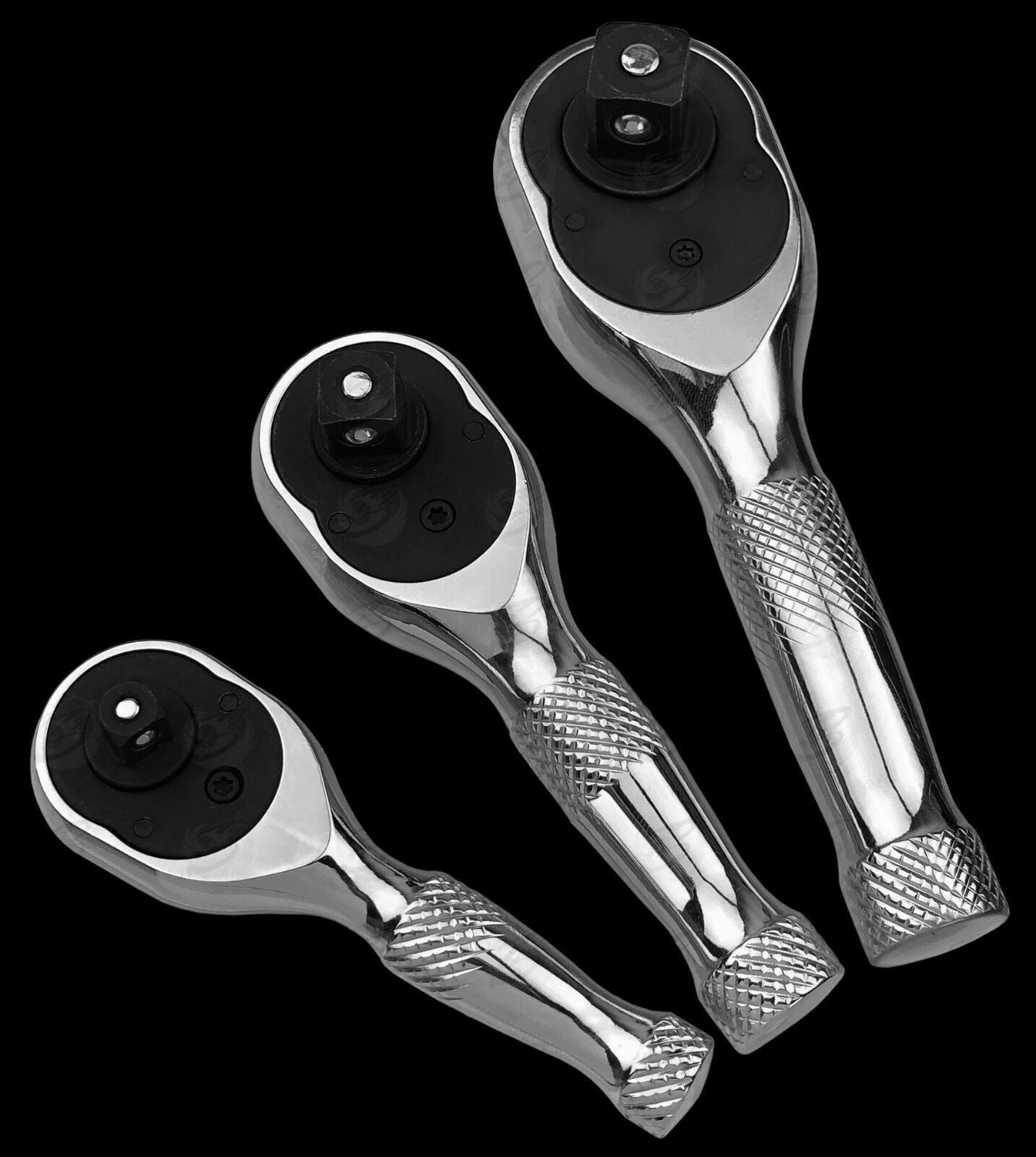 US PRO 3PCS STUBBY RATCHET HANDLE SET 1/4" & 3/8" & 1/2" DRIVE