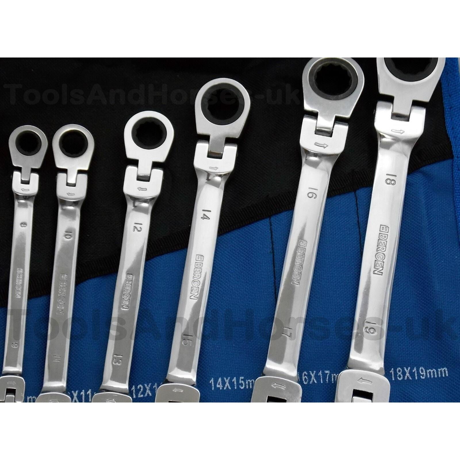 US Pro 6 Piece Double Ring Ratchet Spanner Set 8mm - 19mm ( 3475 )