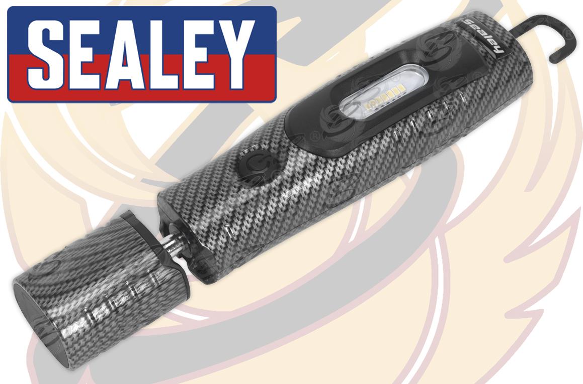 SEALEY RECHARGEABLE SMD LED LI - ION WORK LIGHT ( CARBON FIBRE )