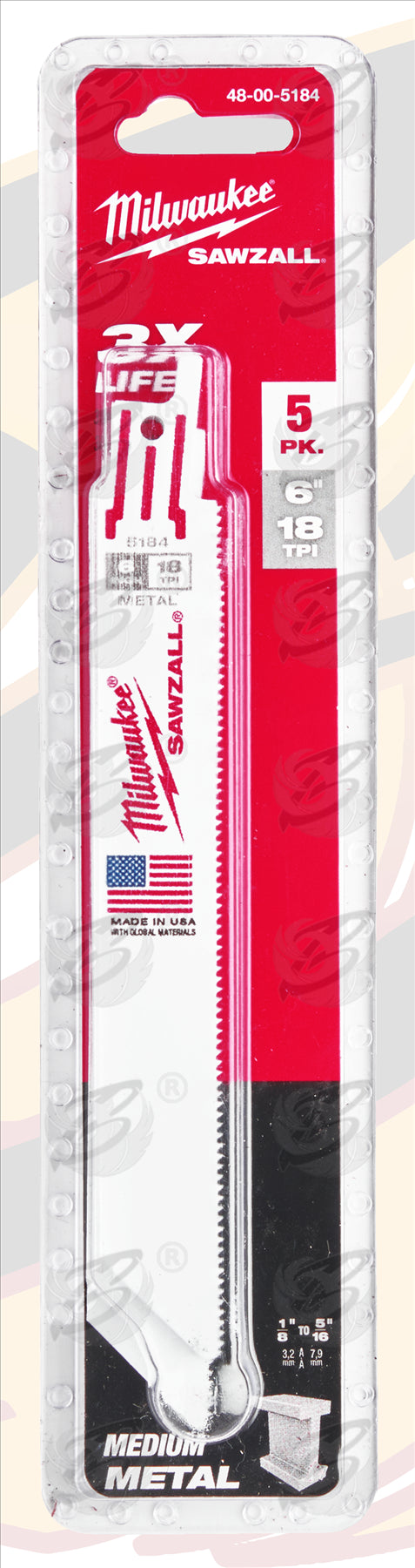 MILWAUKEE SAWZALL RECIPROCATING SAW BLADE 150mm x 18TPI METAL SAW BLADES ( x 5 )