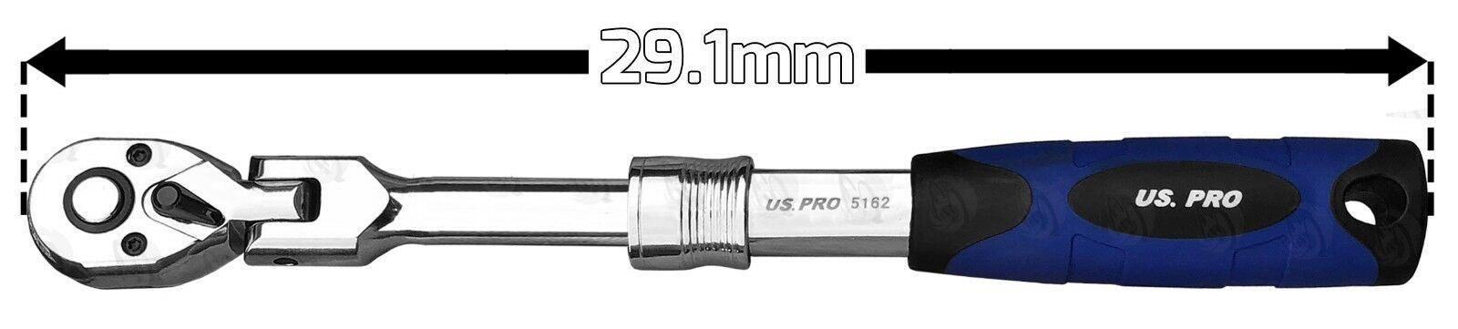 US PRO 3/8" DRIVE 72 TOOTH FLEXI HEAD EXTENDABLE RATCHET HANDLE