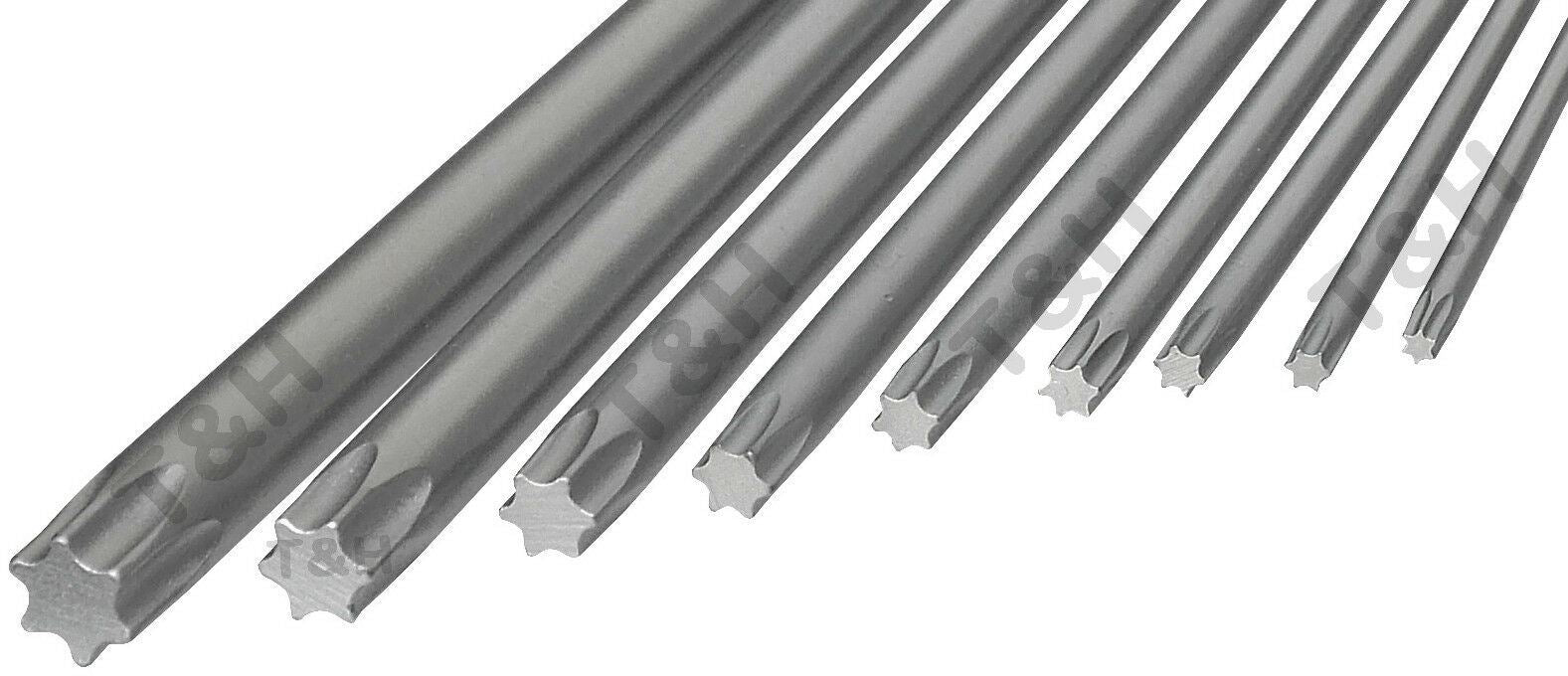 US PRO 9PCS EXTRA LONG TORX KEY SET T10 - T50