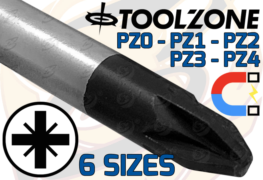 TOOLZONE 12PCS MAGNETIC GO THROUGH SCREWDRIVER SET ( SLOTTED - POZIDRIVE )