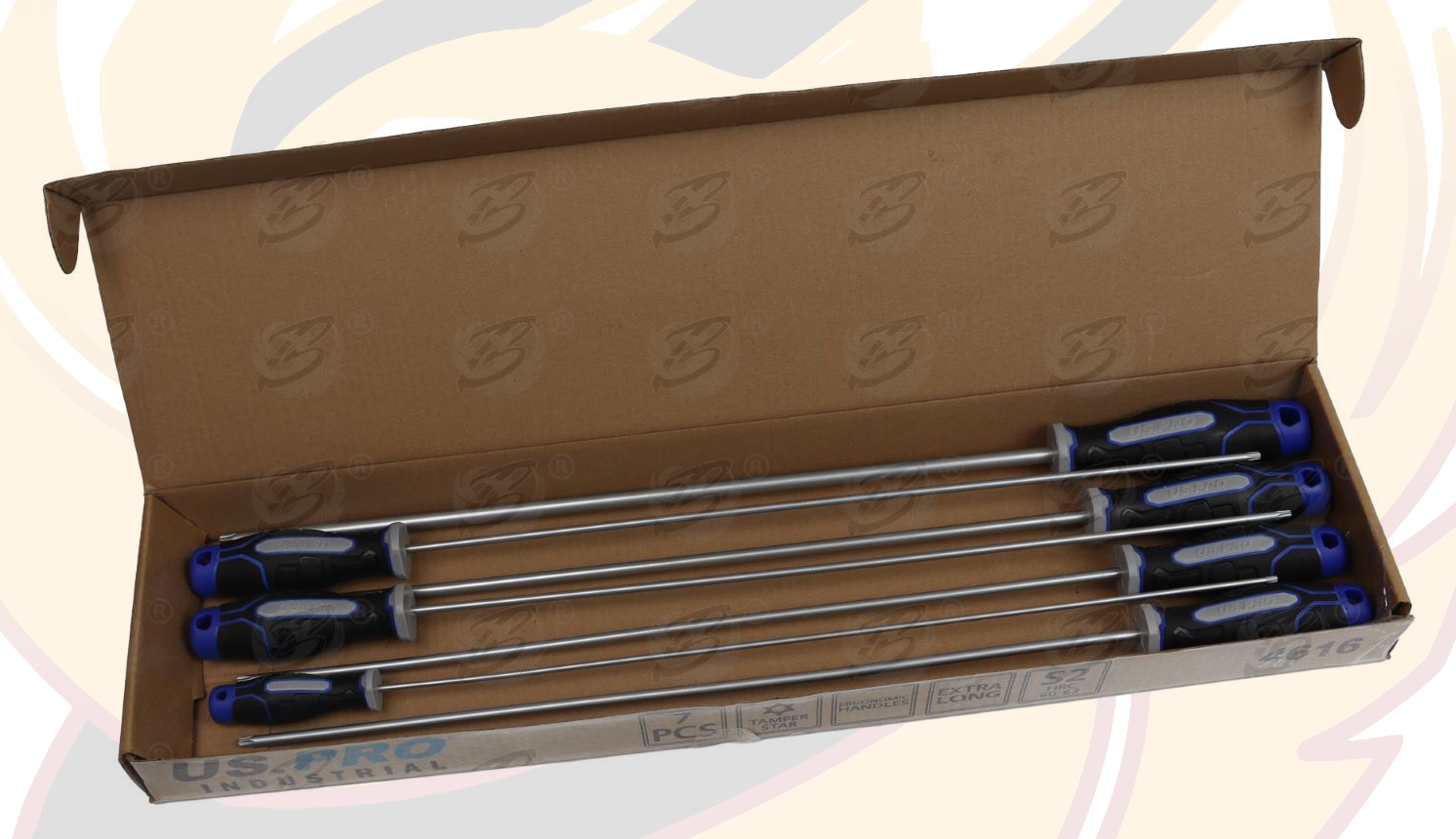 US Pro Industrial 7 Piece Extra Long Magnetic Tamper Proof Torx Screwdrivers T10 - T40 4616