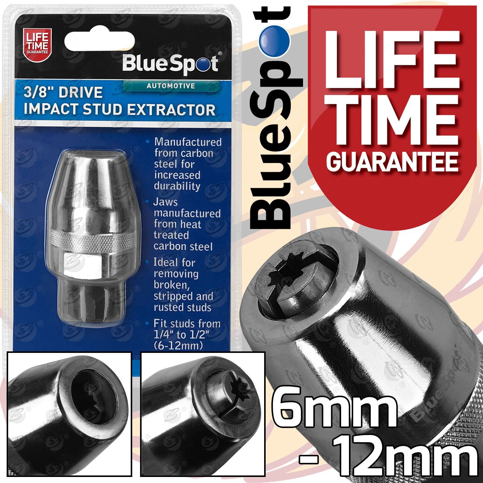 BlueSpot 3/8" Drive Impact Stud Extractor 6mm - 12mm 22307