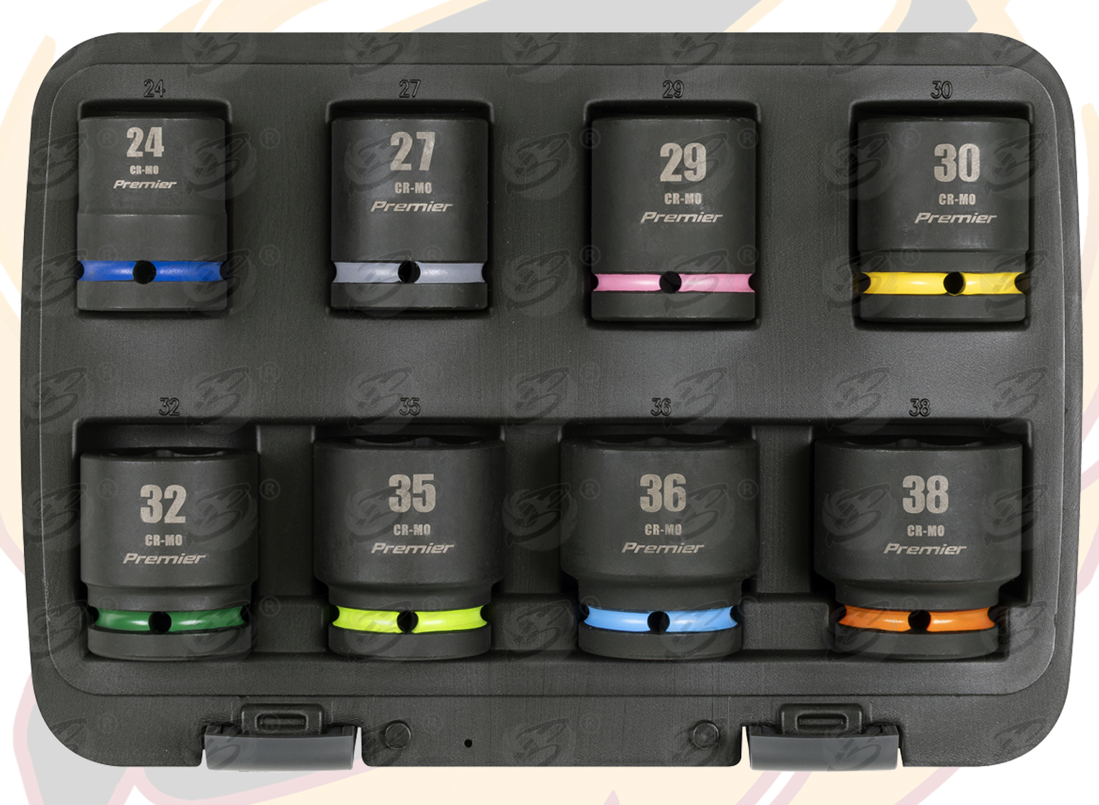 SEALEY 16PCS 3/4" DRIVE 6 POINT DEEP & SHALLOW IMPACT SOCKETS 24MM - 38MM