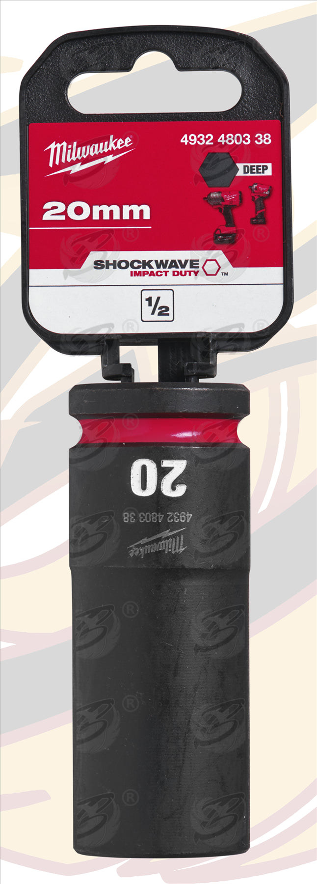 MILWAUKEE 20MM 1/2" DRIVE 6 POINT DEEP IMPACT SOCKET ( SINGLE )