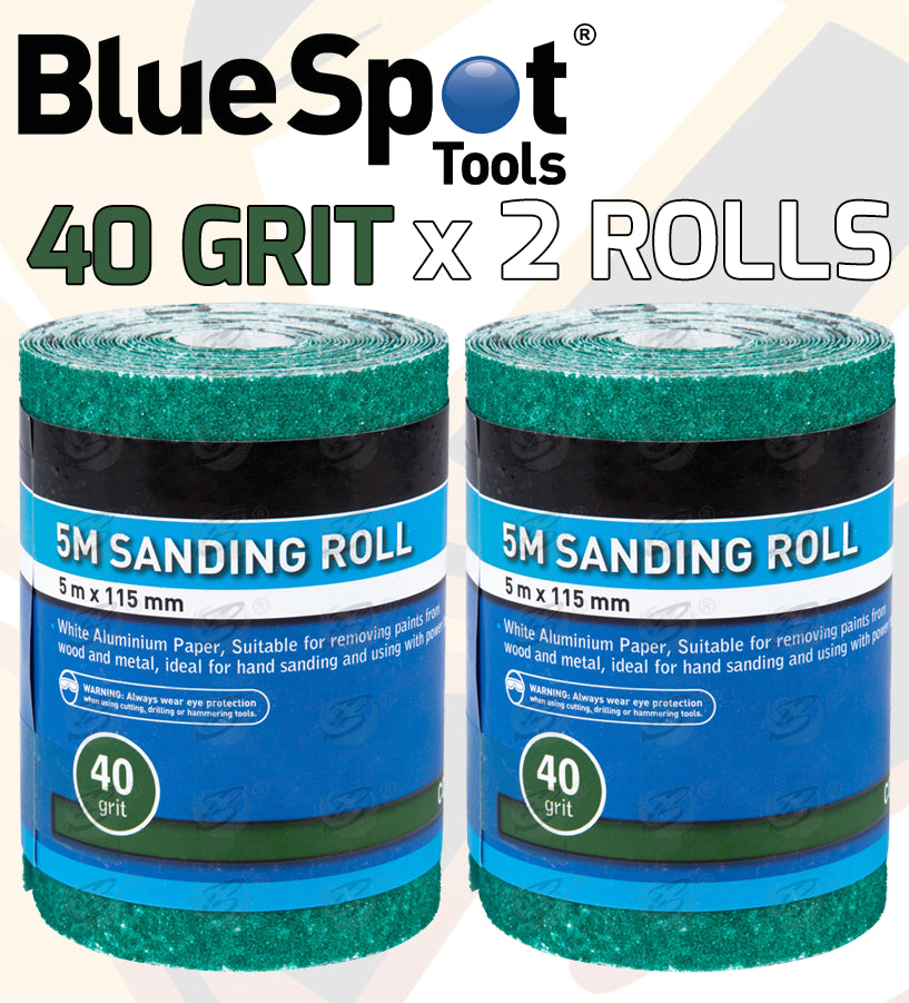 BLUESPOT 40 GRIT SANDING ROLL ( 5M x 115MM ) ( 2 ROLLS )