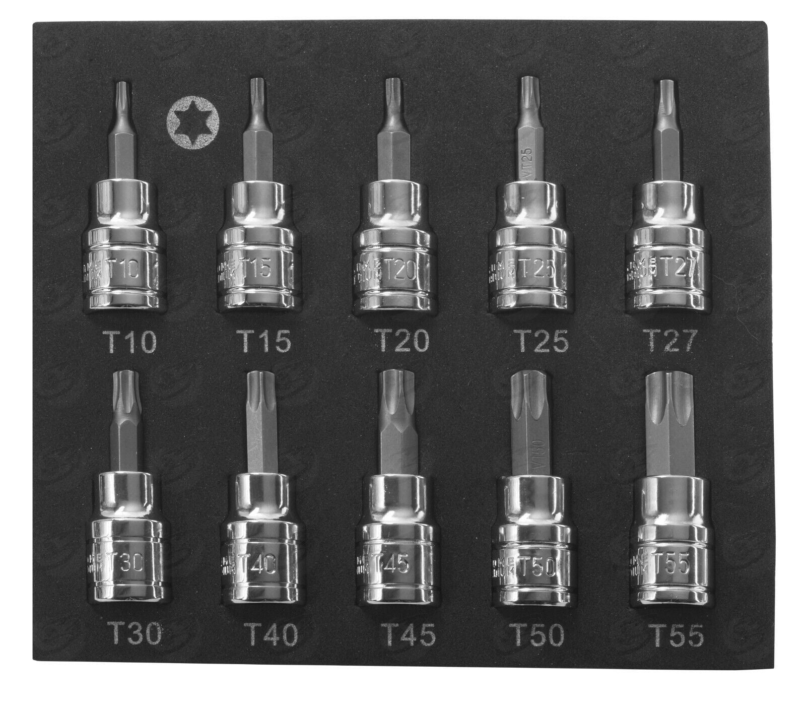 US Pro 10 Piece 3/8" Drive Torx Bit Sockets T10 - T56 2066
