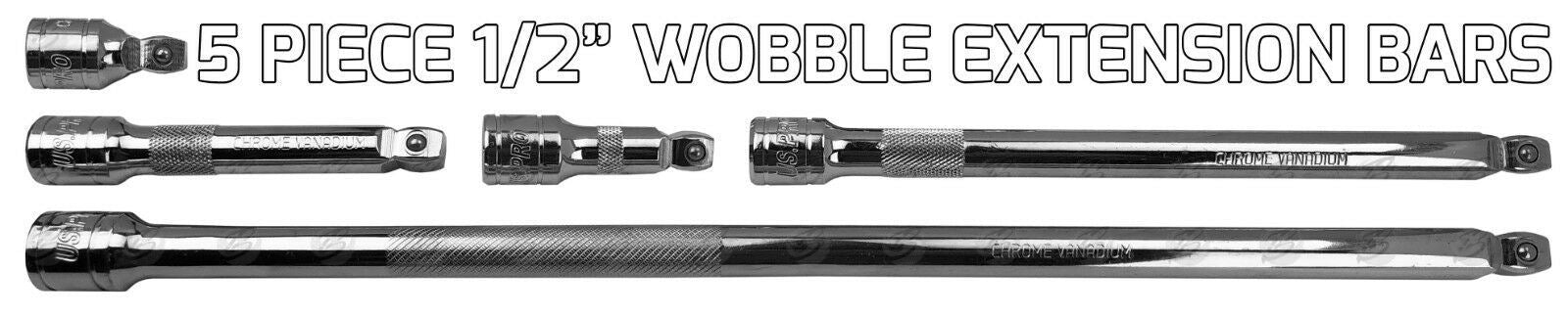 US PRO 5PCS 1/2" DRIVE WORBBLE EXTENSION BAR SET