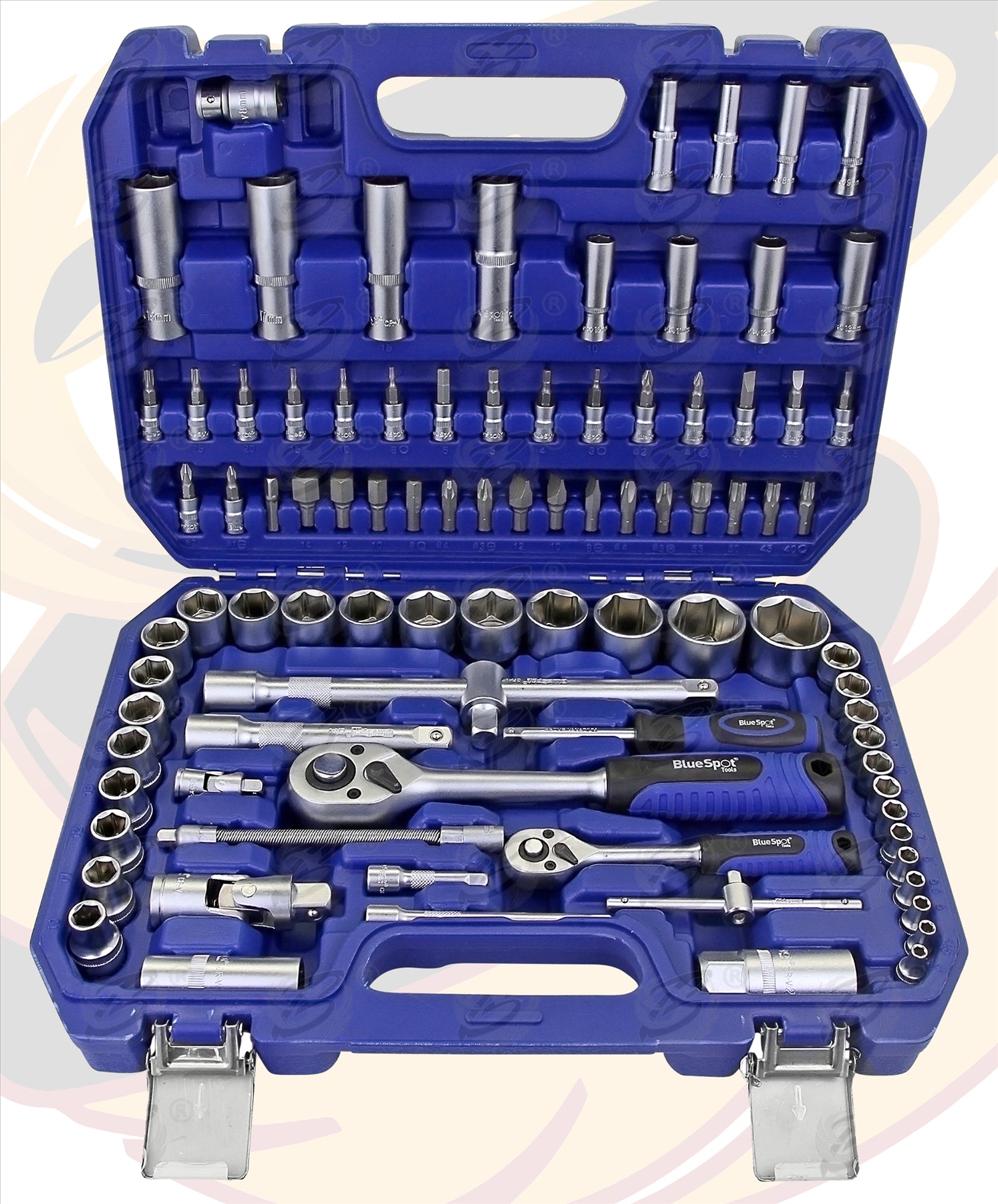 BLUESPOT 94PCS 1/4" & 1/2" DRIVE 6 POINT SOCKET SET