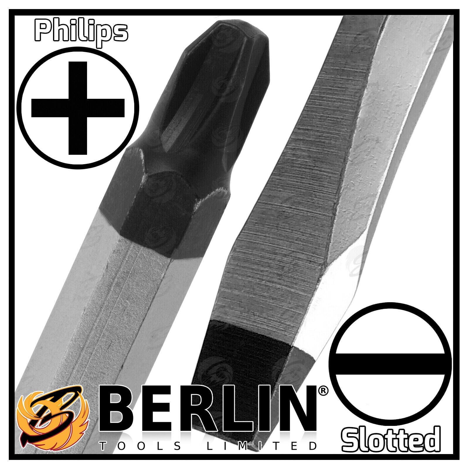 BlueSpot 12 Piece Magnetic Go Through Screwdriver Set ( Slotted - PHillips ) 12067