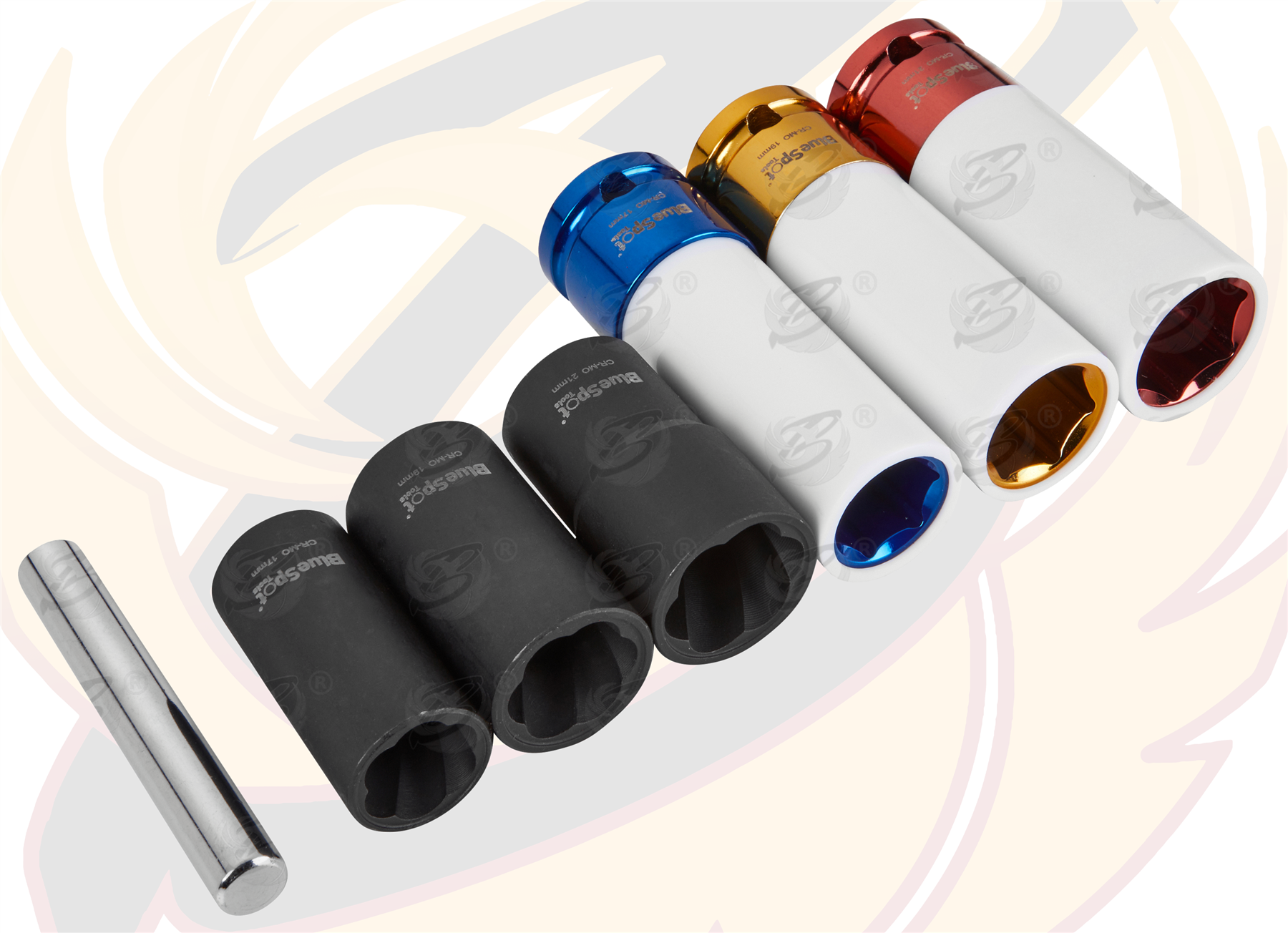 BlueSpot 7 Piece 1/2" Drive Wheel Nut Impact Twist Socket Set ( 17mm - 19mm - 21mm ) ( 01572 )