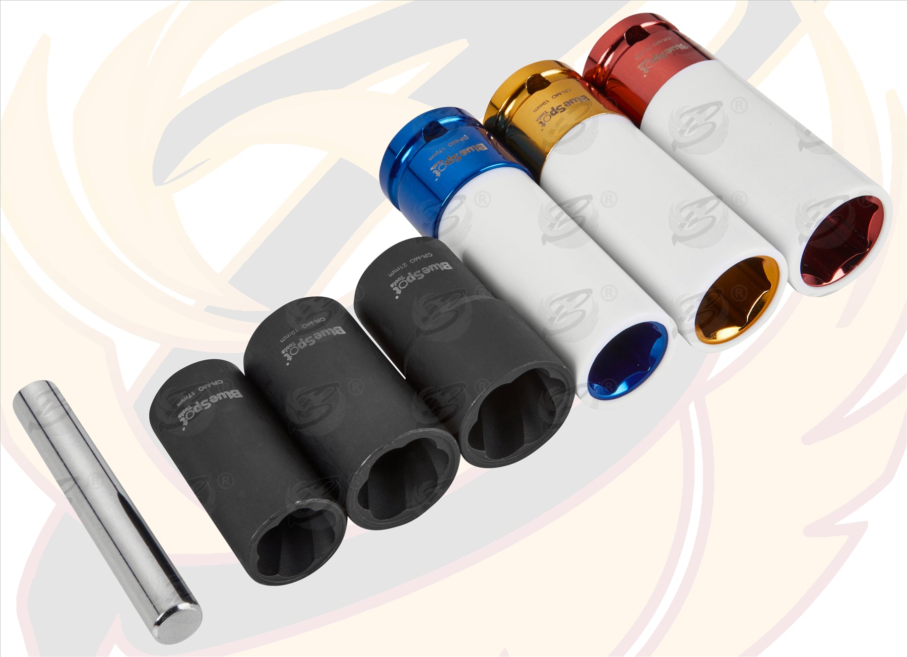 BLUESPOT 7PCS 1/2" DRIVE WHEEL NUT IMPACT TWIST SOCKET SET ( 17MM - 19MM - 21MM )