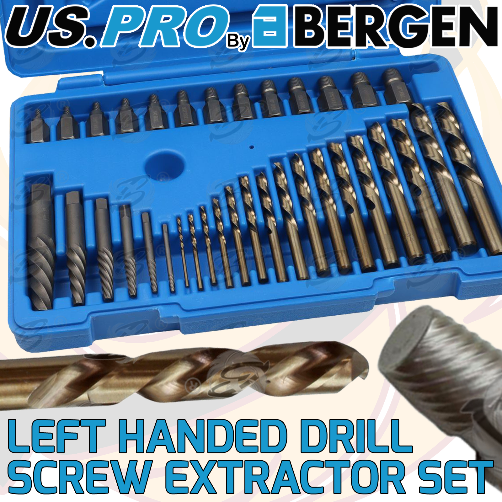 US Pro 35 Piece Master Screw Extractor Set With Left Hand Drill Bits ( 2694 )