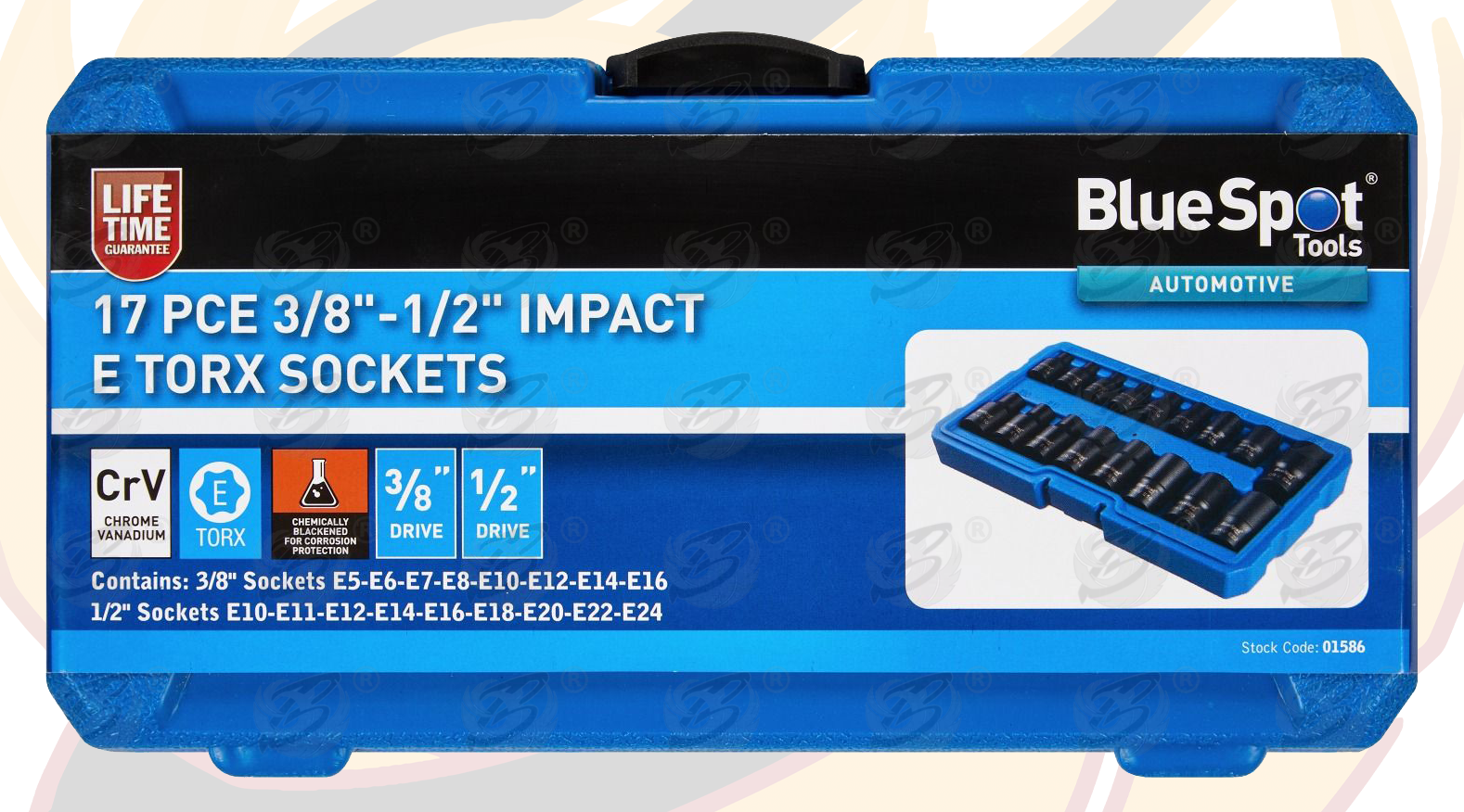 BlueSpot 17 Piece 3/8" & 1/2" Drive Impact E - Torx Sockets E5 - E24 ( 01586 )