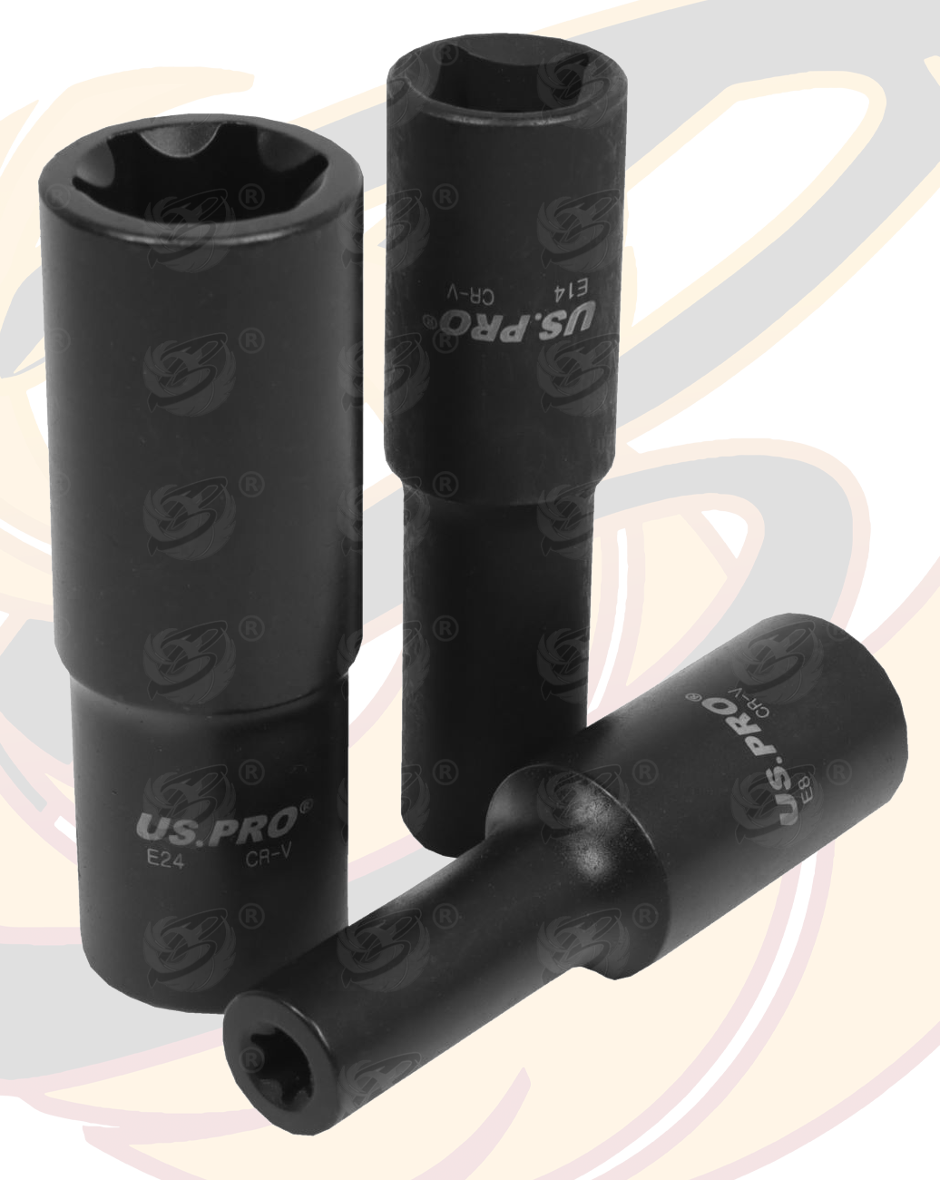 US Pro 10 Piece 1/2" Drive Deep Impact E - Torx Sockets E8 - E24 7524