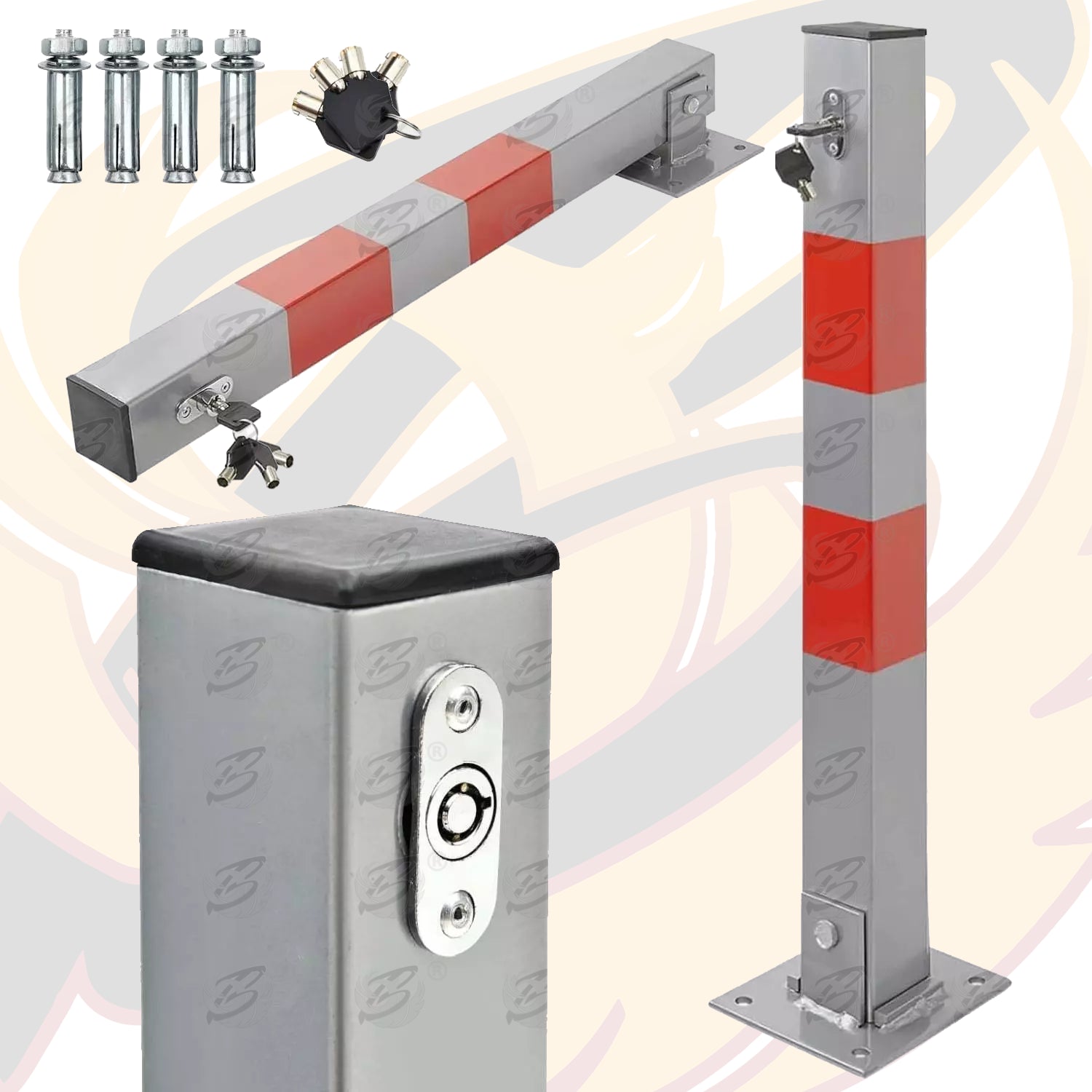 BLUESPOT LOCKABLE FOLDING PARKING POST