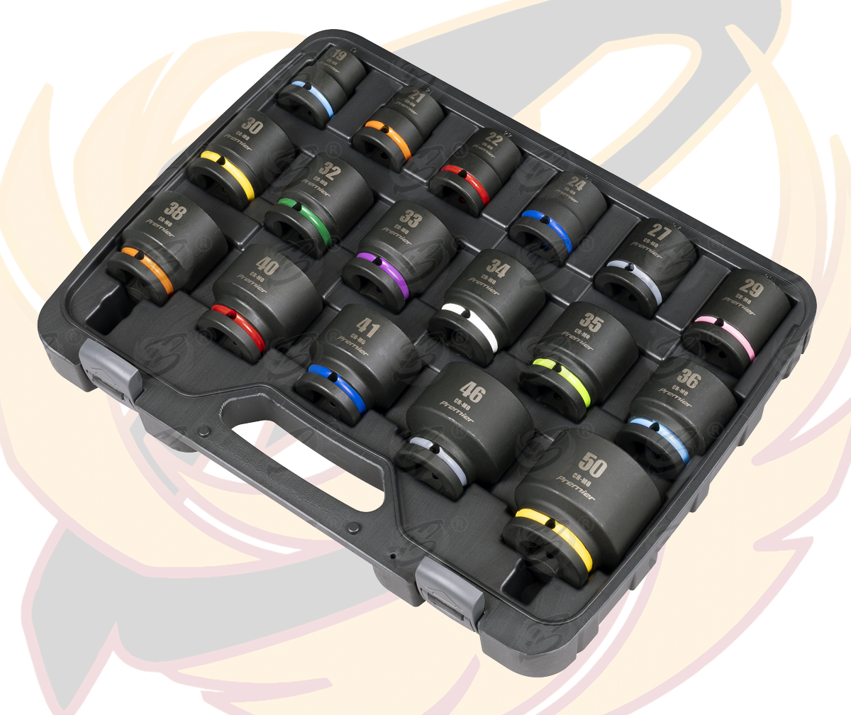 Sealey 17 Piece 3/4" Drive 6 Point Shallow Impact Sockets 19mm - 50mm ( AK8892M )