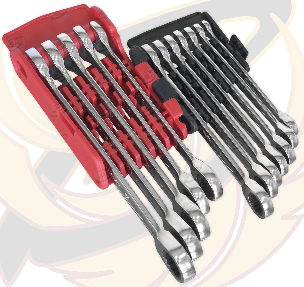 SEALEY 12PCS COMBINATION RATCHET SPANNER SET 8MM - 19MM