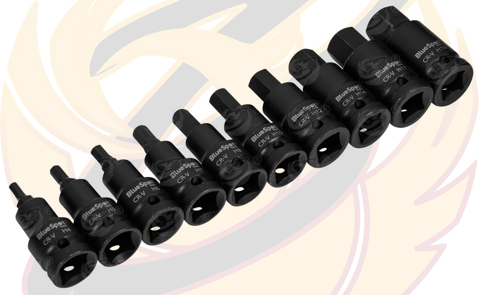 BlueSpot 10 Piece 1/2" Drive Impact Hex Bit Sockets H4 - H19 01569