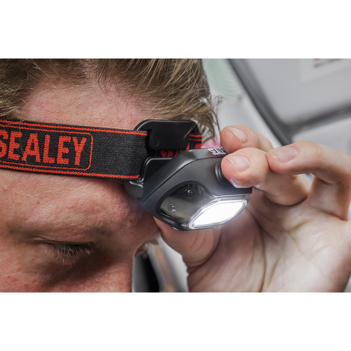 Sealey Rechargeable Head Torch with Auto-Sensor 8W COB LED HT08R