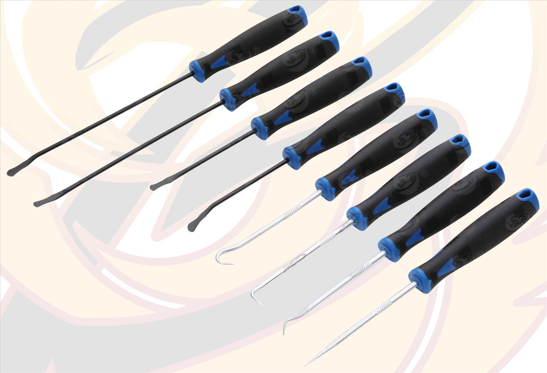 BLUESPOT 8PCS STRAIGHT AND ROUND TIP PICK SET