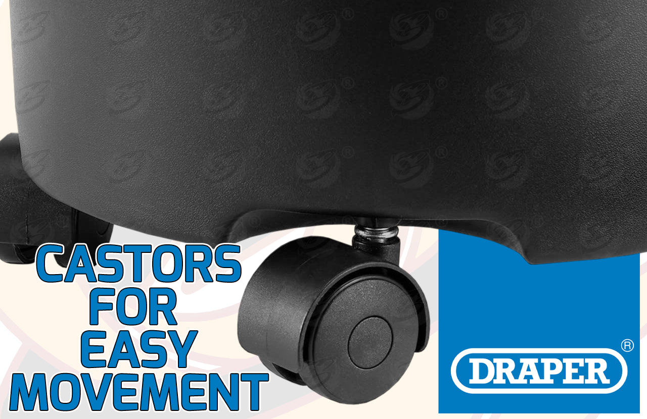 DRAPER WET AND DRY VACUUM CLEANER 15L 1250W / 230V WATER DIRT CARPET WASHER