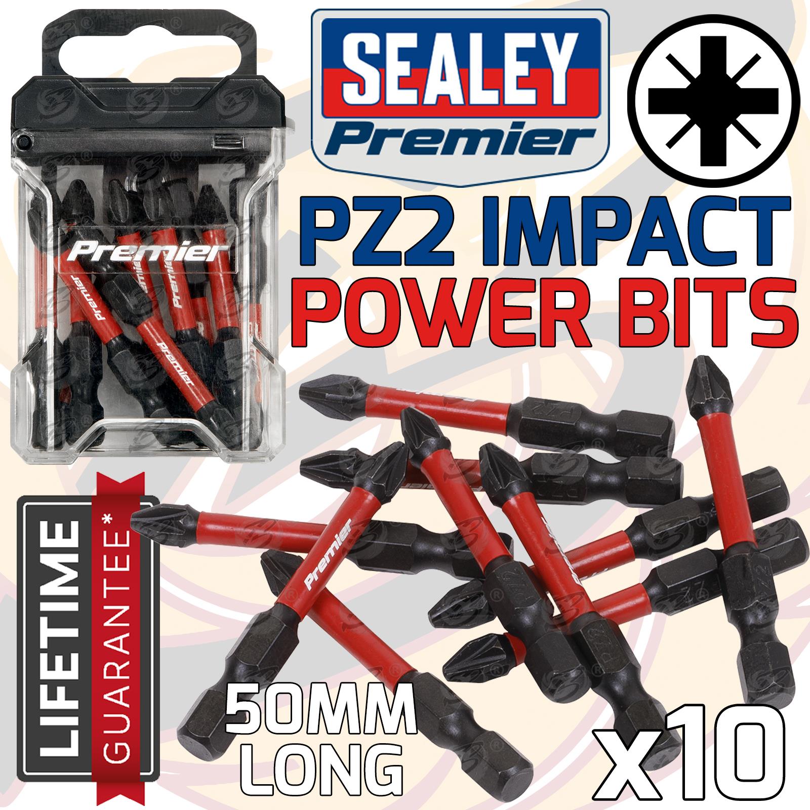 SEALEY 10PCS x PZ2 x 50mm IMPACT DRILL / DRIVER BITS
