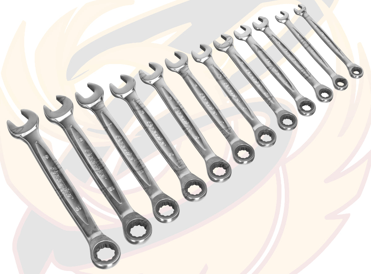 SEALEY 12PCS COMBINATION RATCHET SPANNER SET 8MM - 19MM