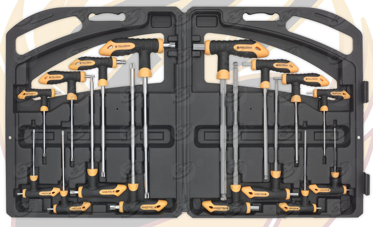 SIEGEN 16PCS T - HANDLE HEX & TORX KEY SET H2 - H10 & T10 - T50