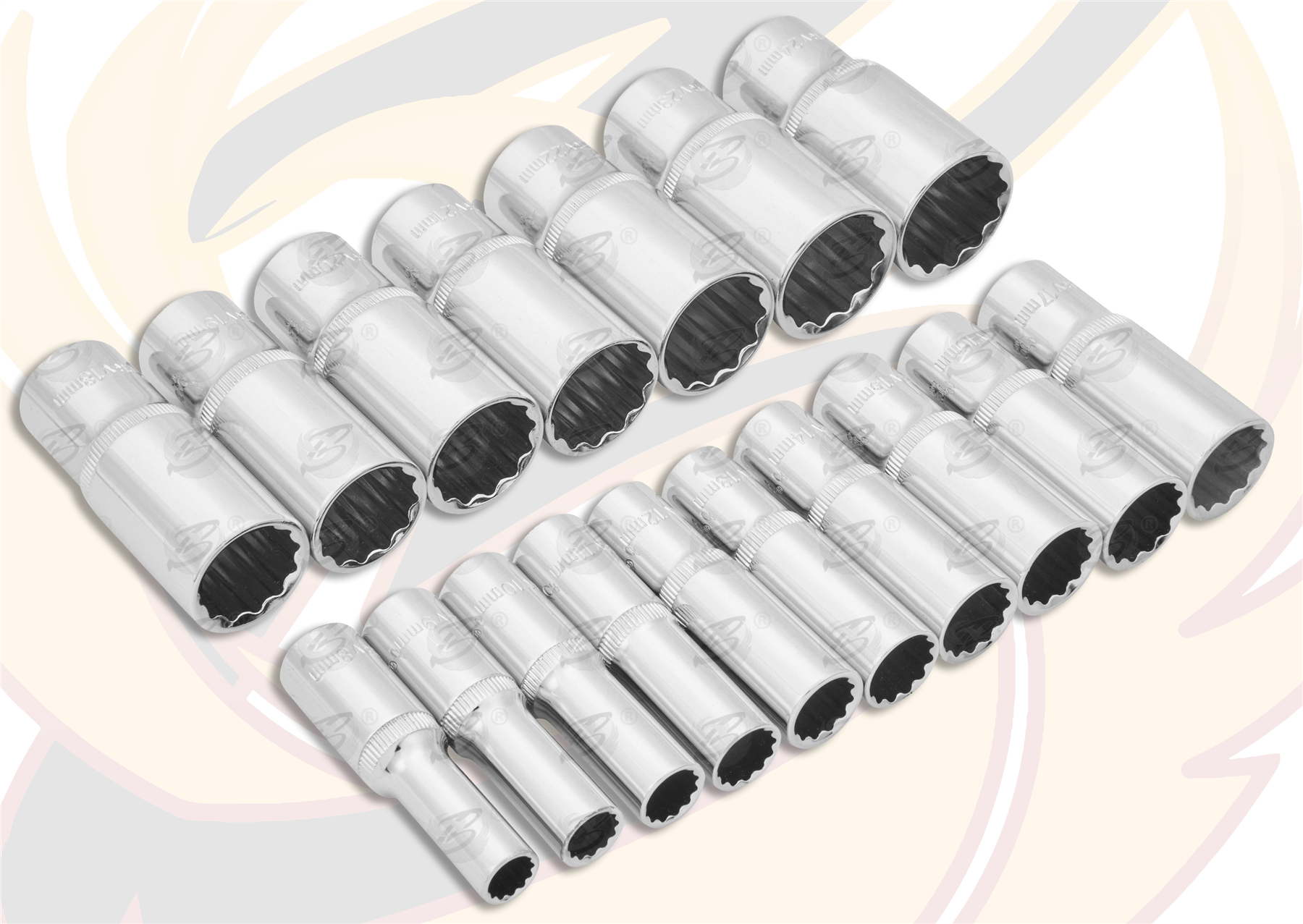 BlueSpot 17 Piece 3/8" Drive 12 Point Deep Sockets 8mm - 24mm ( 01560 )