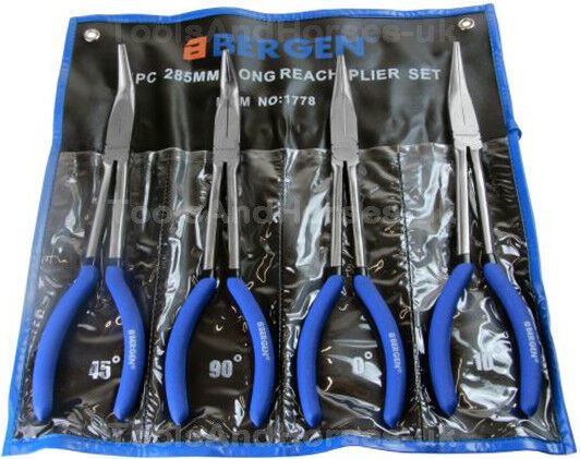 US Pro 4 Piece 11" Extra Long Nose Pliers Set 2093