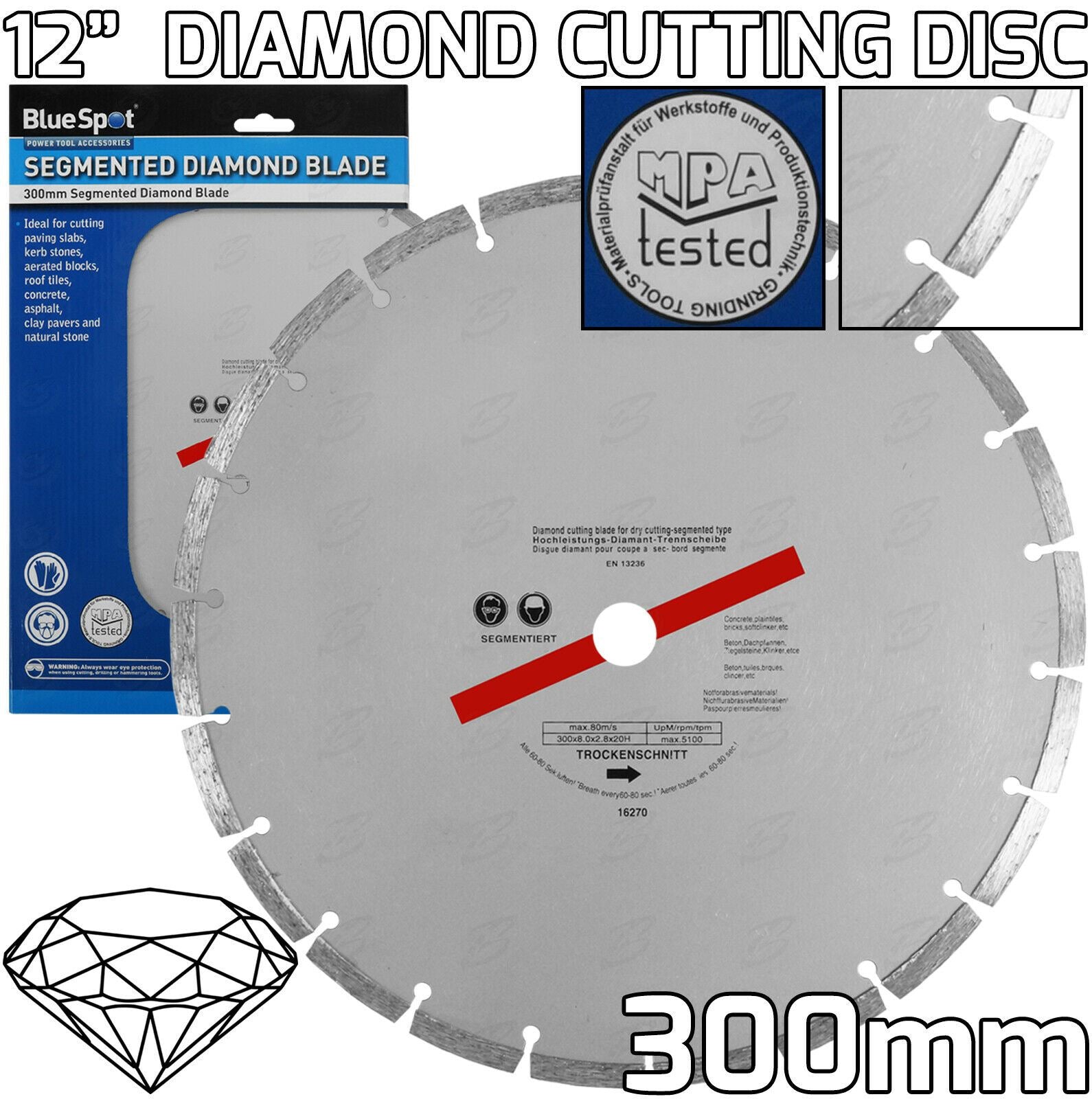 BLUESPOT 12" DIAMOND CUTTING DISC