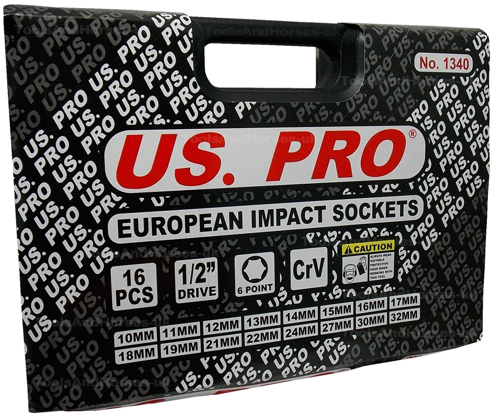 US PRO 19PCS 1/2" DRIVE 6 POINT DEEP IMPACT SOCKETS & EXTENSIONS 10MM - 32MM