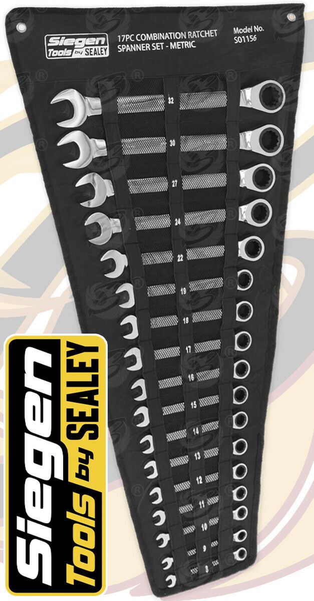 SEALEY 17PCS COMBINATION RATCHET SPANNER SET 8MM - 32MM