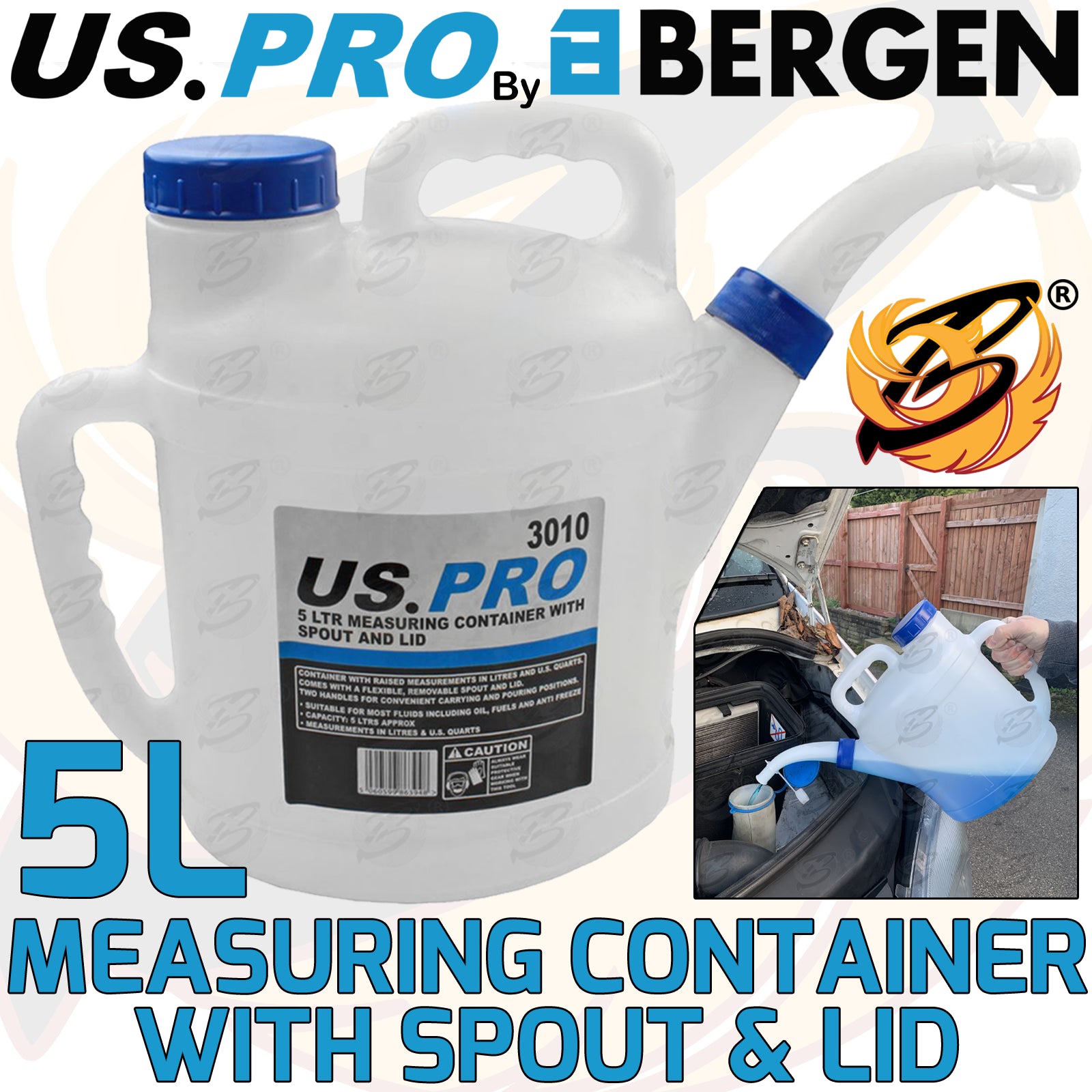 US PRO 5L MEASURING JUG WITH SPOUT