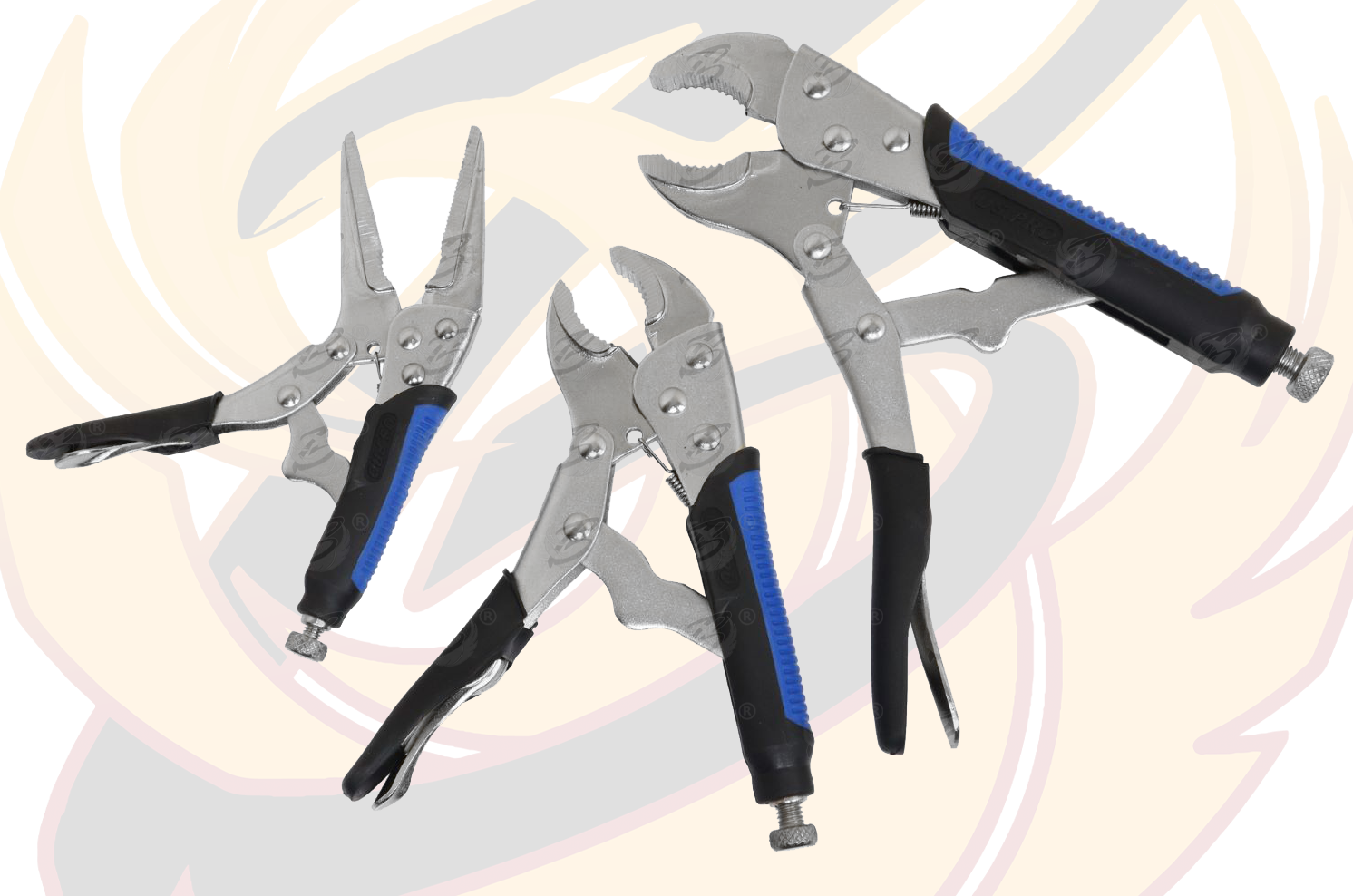 US Pro 3 Piece Locking Pliers With Grips ( 2074 )