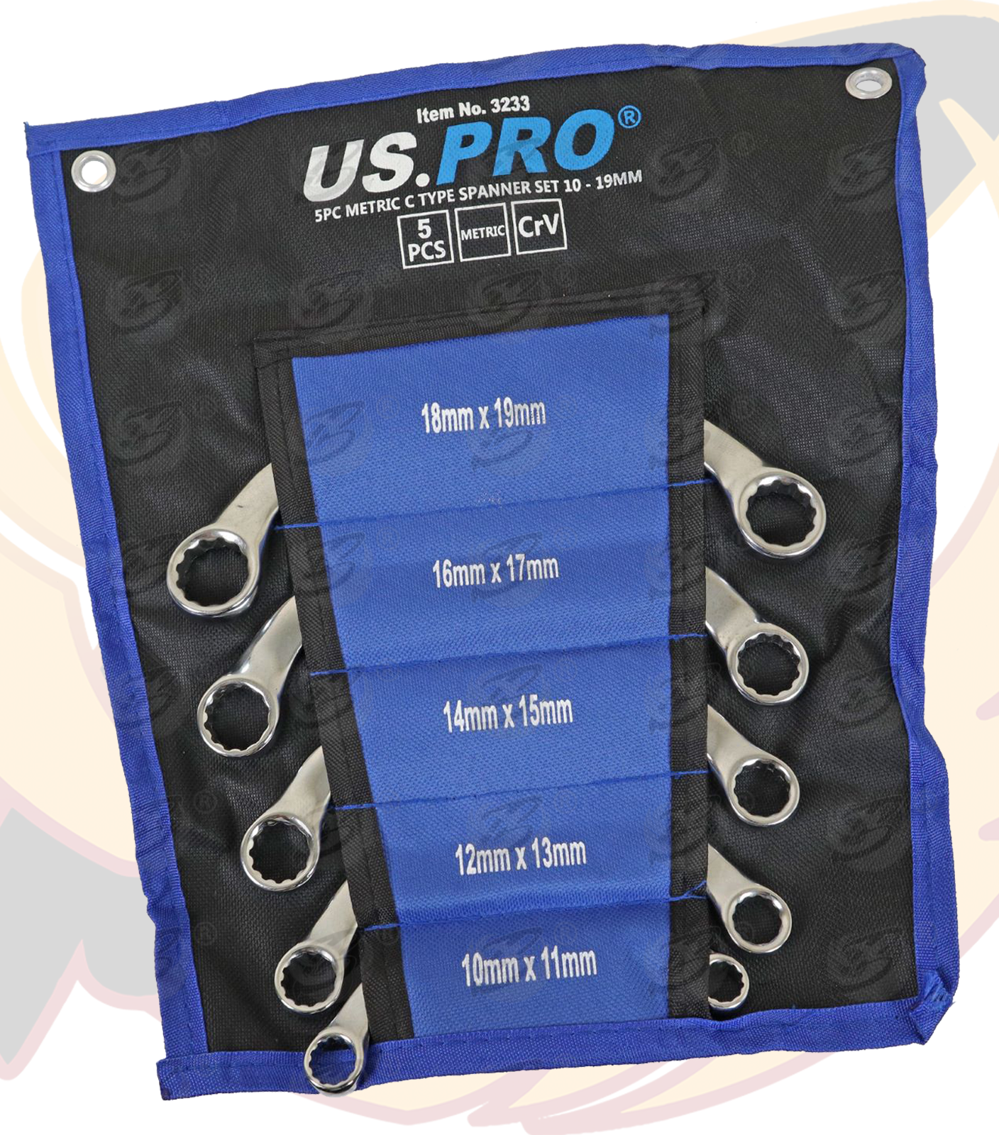 US Pro 5 Piece Metric C Type Spanner Set 10 - 19mm ( 3233 )
