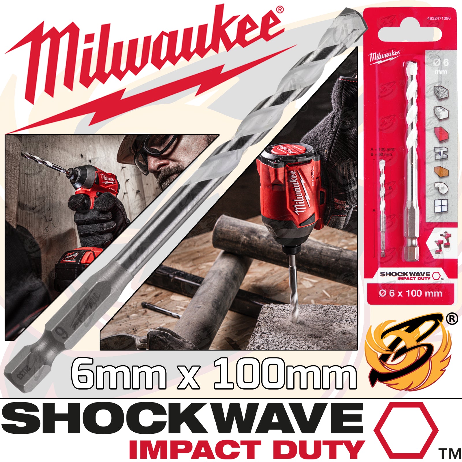 MILWAUKEE 6mm x 100mm MULTI MATERIAL DRILL BIT