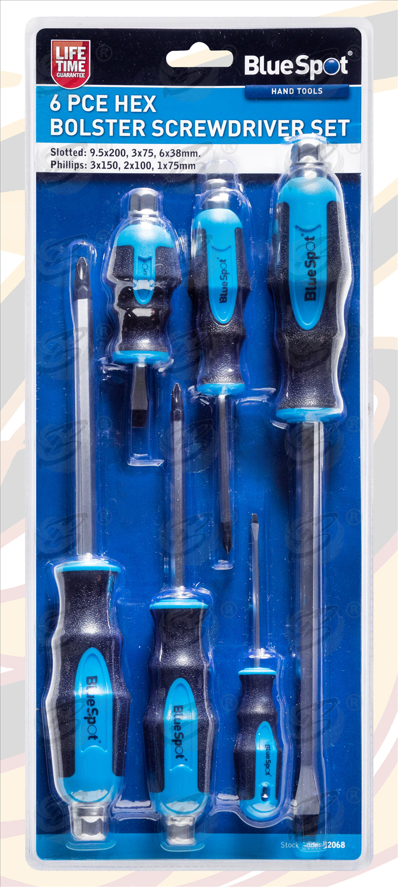 BLUESPOT 6PCS MAGNETIC GO THROUGH SCREWDRIVER SET ( SLOTTED - PHILLIPS )
