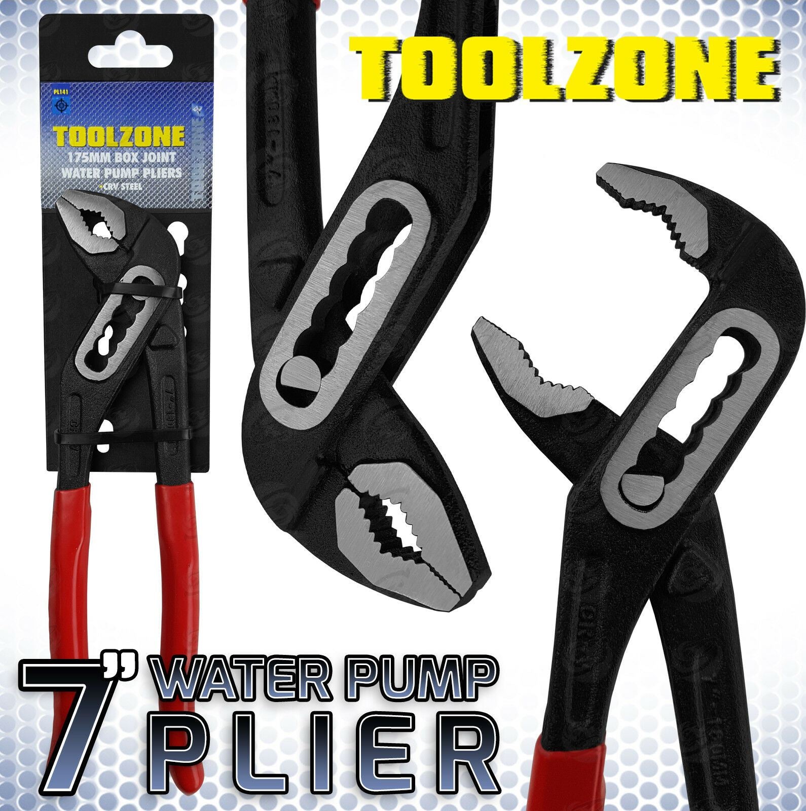 Toolzone 7" Box Joint Water Pump Pliers PL141